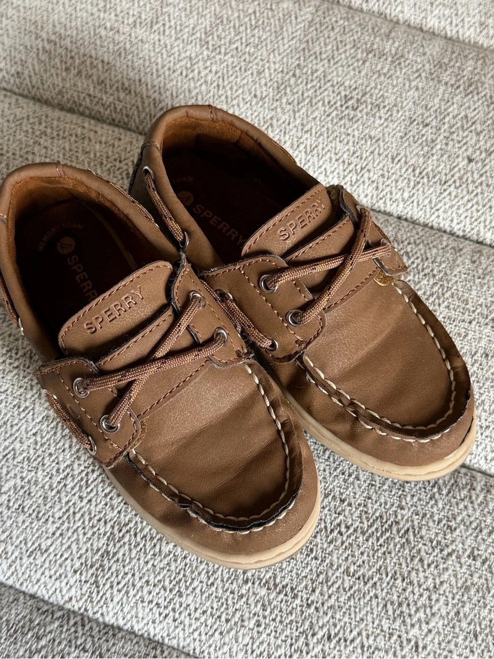 Sperry Brown Tan Kids Moccasins size 10M